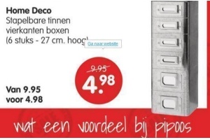 home deco stapelbare tinnen boxen