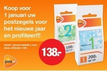 koop voor 1 januari uw postzegels en profiteer