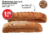 miniknipje kaas ui of italiaanse kruiden
