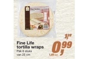 fine life tortilla wraps