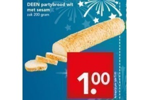 deen partybrood wit met sesam