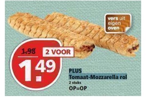 plus tomaat mozzarella rol