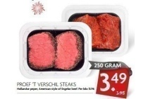 proef t verschil steak