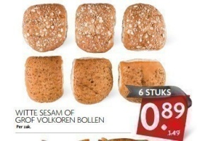 witte sesam of grof volkoren bollen