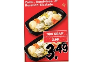 zalm rundvlees of russisch eisalade