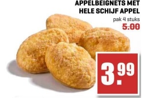 appelbeignets met hele schijf appel