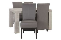 eetkamertafel mick en vier stoelen pepijn beige