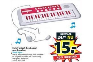 elektronisch keyboard met headset