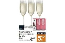 champagne proseccoglazen le vin