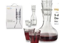 5 delige karafset of decanteer karaf