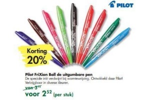 Verstrikking Zijdelings markt Pilot FriXion Ball de uitgumbare pen nu voor €2,52 - Beste.nl