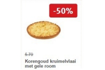 korengoud kruimelvlaai met gele room