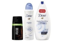 dove en axe bad douche en body