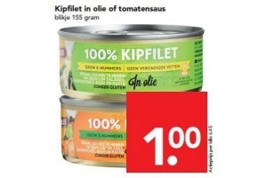 kipfilet in olie of tomatensaus