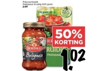 alle soorten bertolli pastasaus