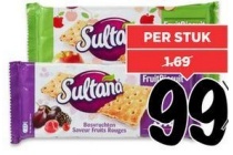 sultana crunchers of fruitbiscuits 5 x 3 stuks