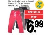 dames of heren joggingbroek