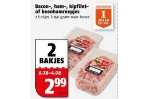 bacon ham kipfilet of beenhamreepjes