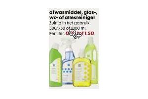 afwasmiddel glas wc of allesreiniger