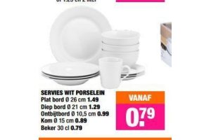 servies wit porselein