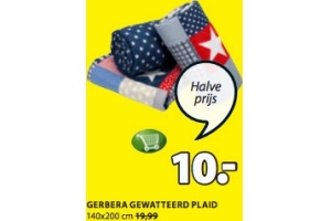 gerbera gewatteerd plaid