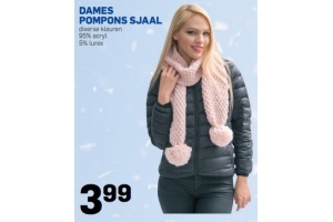 dames pompons sjaal