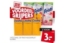 chocomel of fristi roodfruit 2 voor en euro 3