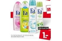 fa deoderant of douchegel voor en euro 1 per flacon