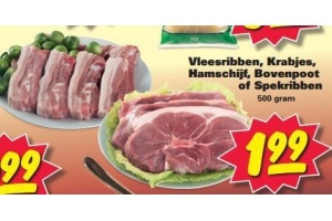 vleesribben krabjes hamschijf bovenpoot of spekribben