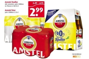 amstel radler bier pak 6 blikken voor en euro 2 99