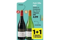 park villa wijn 2 flessen voor en euro 4 99