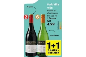 park villa wijn 2 flessen voor en euro 4 99
