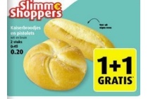 kaiserbroodjes en pistolets 2 stuks voor en euro 0 20