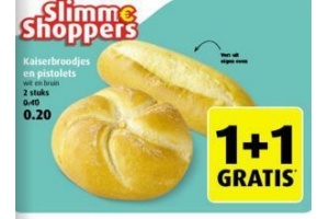 kaiserbroodjes en pistolets 2 stuks voor en euro 0 20