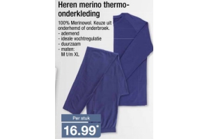 heren merino thermoonderkleding
