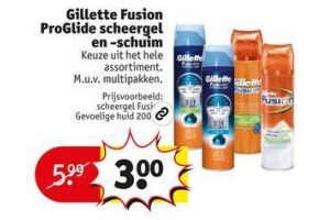 gillette fusion proglide scheergel en schuim