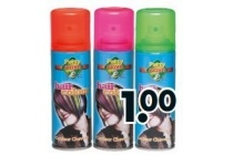 haarspray 125 ml uitwasbaar diverse fluor kleuren en euro 1 00