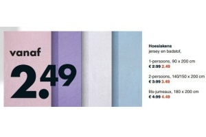 hoeslakens jersey en badstof 2 persoons 140 150 x 200 cm en euro 3 49