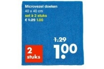 microvezel doeken 40 x 40 cm set en agrave 2 stuks en euro 1 00