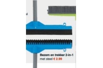 bezem en trekker 2 in 1 met steel en euro 2 99