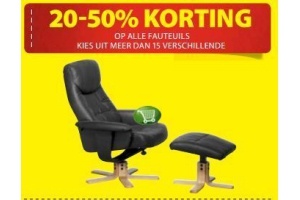 20 50 korting op alle fauteuils