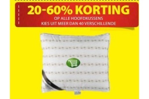 korting op alle hoofdkussens