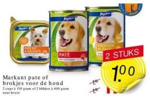 markant pat en eacute of brokjes voor de hond