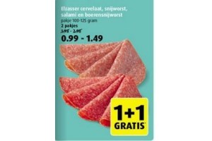 elzasser cervelaat snijworst salami en boerensijworst