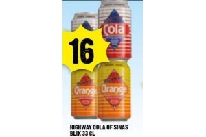 highway cola of sinas blik 33 cl