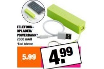 telefoonoplader powerbank