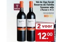 val de uga syrah reserva de familia 2 voor en euro 12