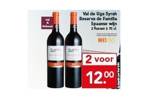 val de uga syrah reserva de familia 2 voor en euro 12