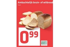 ambachtelijk bruin of witbrood