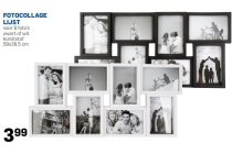 fotocollage lijst voor 8 foto en rsquo s zwart of wit kunststof 59x28 5 cm